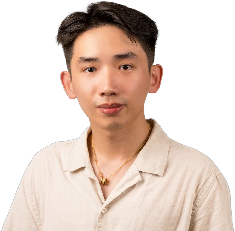 Portrait of Johnny Ho in a linen shirt